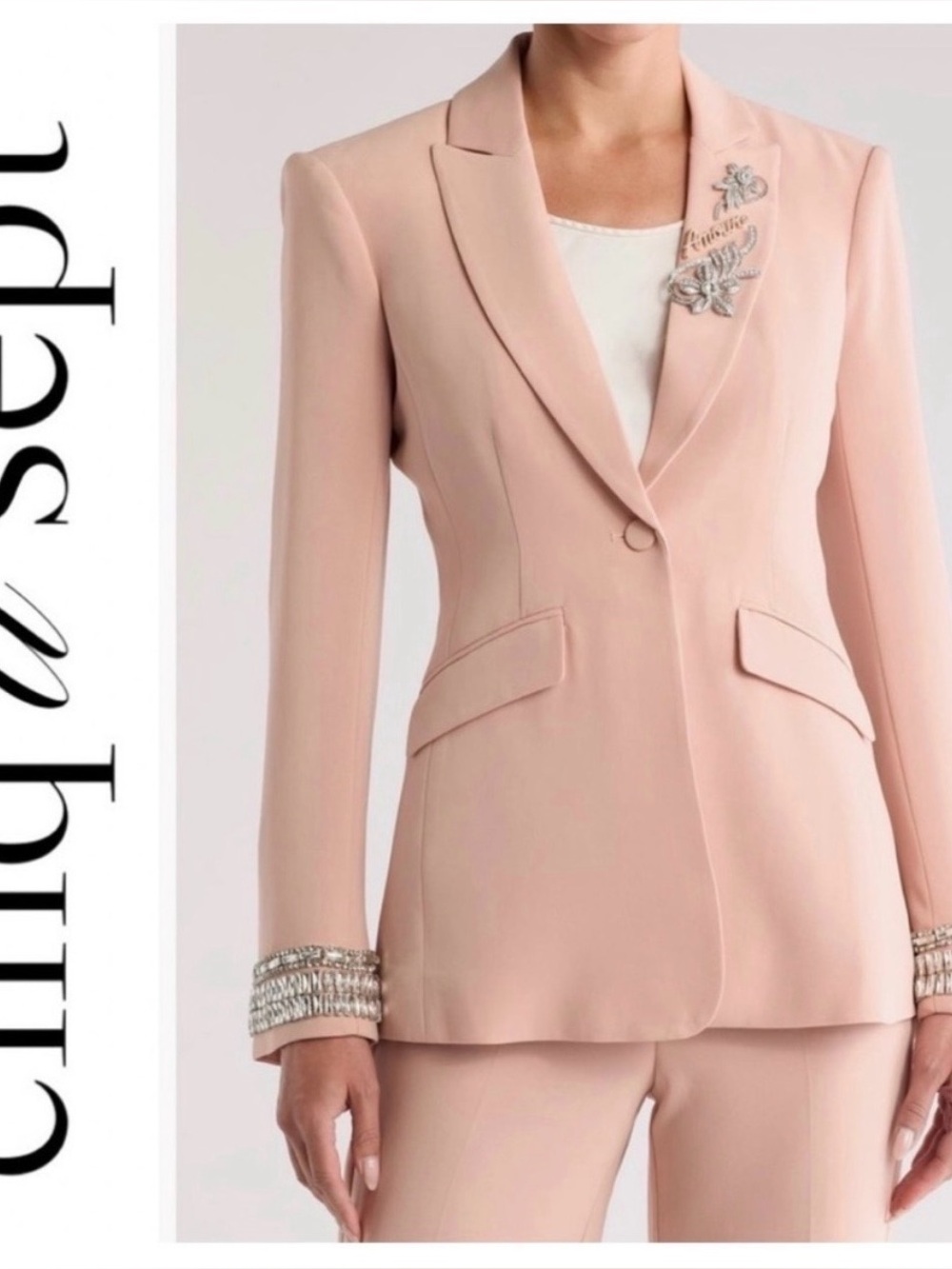 Cinq à Sept Cheyenne Embellished Double Breasted Blazer